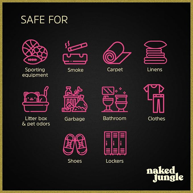 Naked Jungle Premium Plant-Based Odor Eliminator for Strong Odors, Air Freshener Spray, Non Toxic Air Fresheners For Home, Room Deodorizer, No Added Fragrances (16oz, 24oz & 32oz)