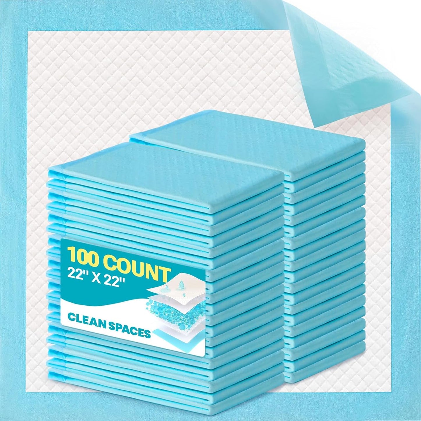 Super Absorbent Puppy Pads 22"x22" 30 Count, Quick Drying Dog Training Pee Pads, Disposable Underpads for Baby and Adults