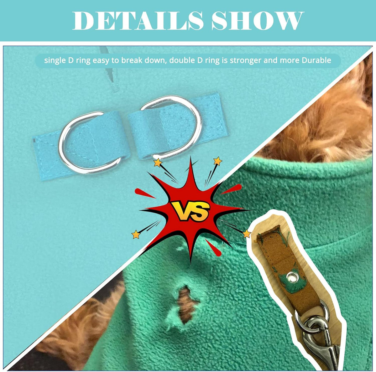 BEAUTYZOO Dog Fleece Vest Sweater Winter Jacket for Small and Medium Dogs with D-Ring Leash Cold Weather Coat Hoodie for XS S M Dogs Boy or Girls