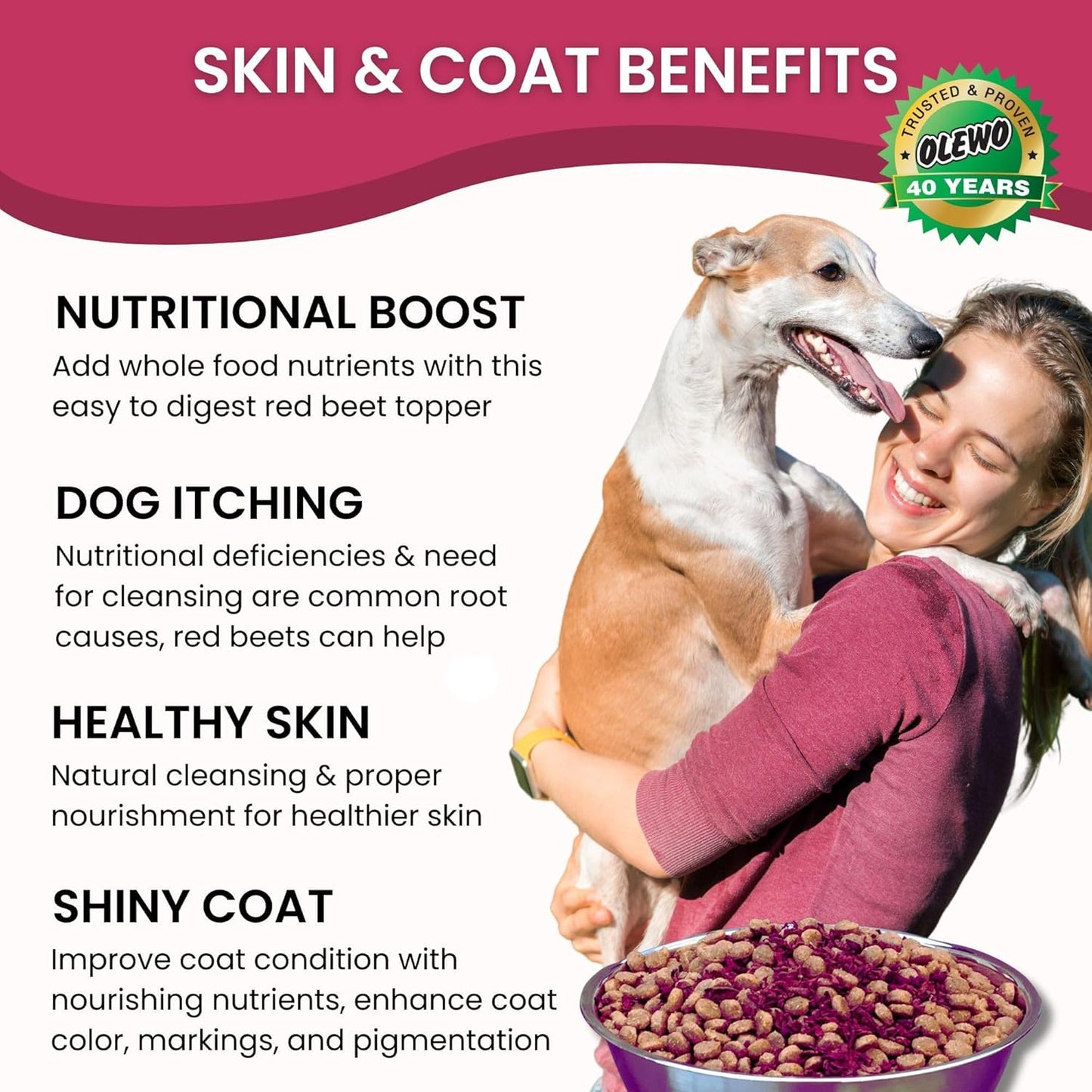 Olewo Starter Bundle Original Carrots & Red Beets - Fiber for Dogs, Digestive Dog Food Topper, Natural Anti Itch, Whole Food Dog Multivitamin - 1lb Each (2lbs Total)