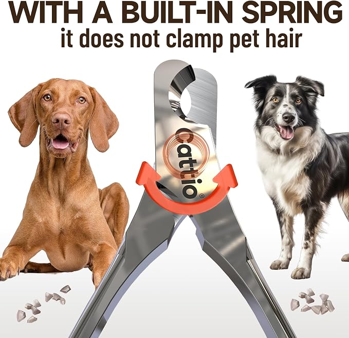 Dog Nail Clippers | All Steel Material, Built-in Spring, Heavy Duty, Full Metal Razor Sharp Professional, For All Dogs Cats with Thick Toenails