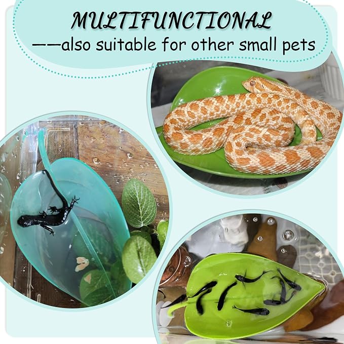 Tree Frog Terrarium Accessories, 3PCS Turtle Basking Platform | Aquarium decor with 3 suction cups, multifunctional reptile tank accessories for leopard gecko, snake, gecko, bearded dragon
