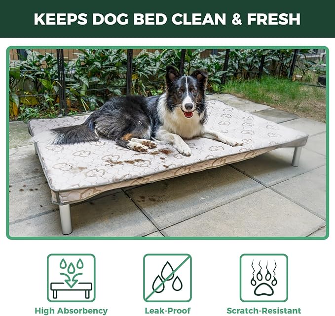 FXW TitanNest Cooling Chew-Proof Elevated Dog Bed with Cover for Medium Dogs | Easy to Clean, Pre-assembly Elevated Cot, Indoor/Outdoor/Camping, 41 x 27 x 5.0in