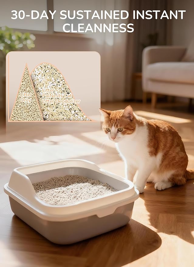 Cat Litter Deodorizer, Pet Odor Eliminator, Cat Toilet Tray Smell Control Remover, Extends Litter Life, Suitable for All Litter Types, 15.9 oz (Pack of 3)