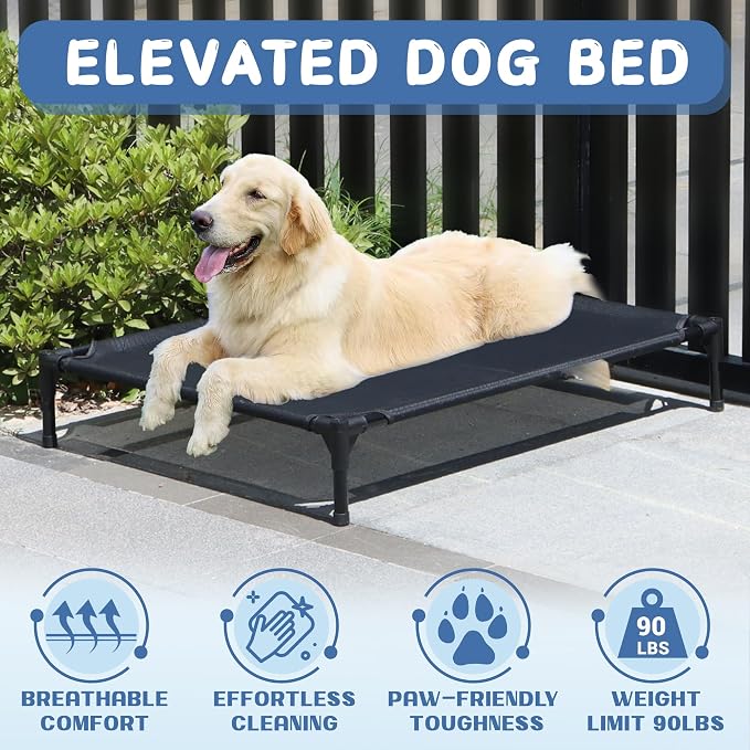 36" Dog House Outdoor for Medium Large Dogs Elevated Dog Shelter