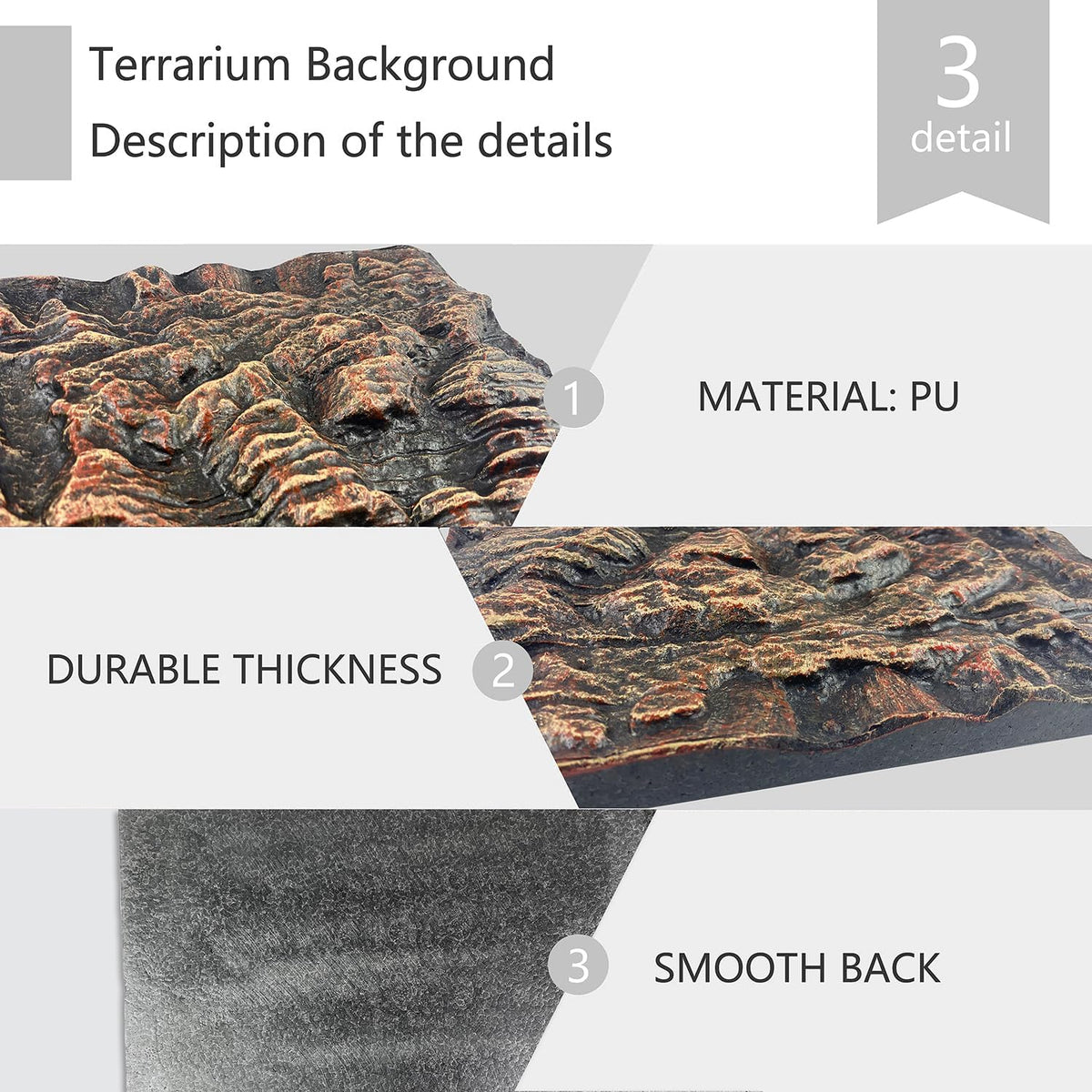 4pcs Rock Terrarium Background,3D Reptile Tank Background Board,Amphibian Stereo Backdrop Wall,Lizard Snake Gecko Spider Chameleon Turtle Fish pet silo Background Decorative Panel