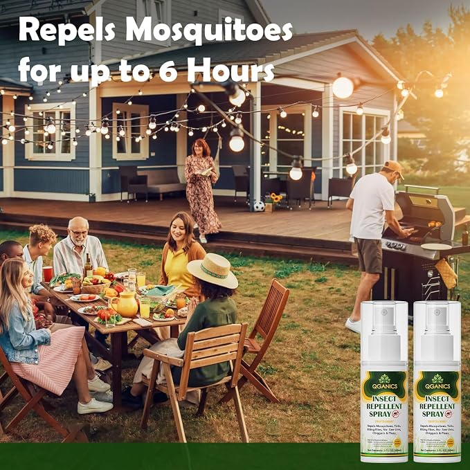 Mosquito Repellent Spray for Body 2 Pack, Bug Spray Travel Size Plant-Based, DEET-Free, Insect Repellent Spray for Skin 2 Fl Oz