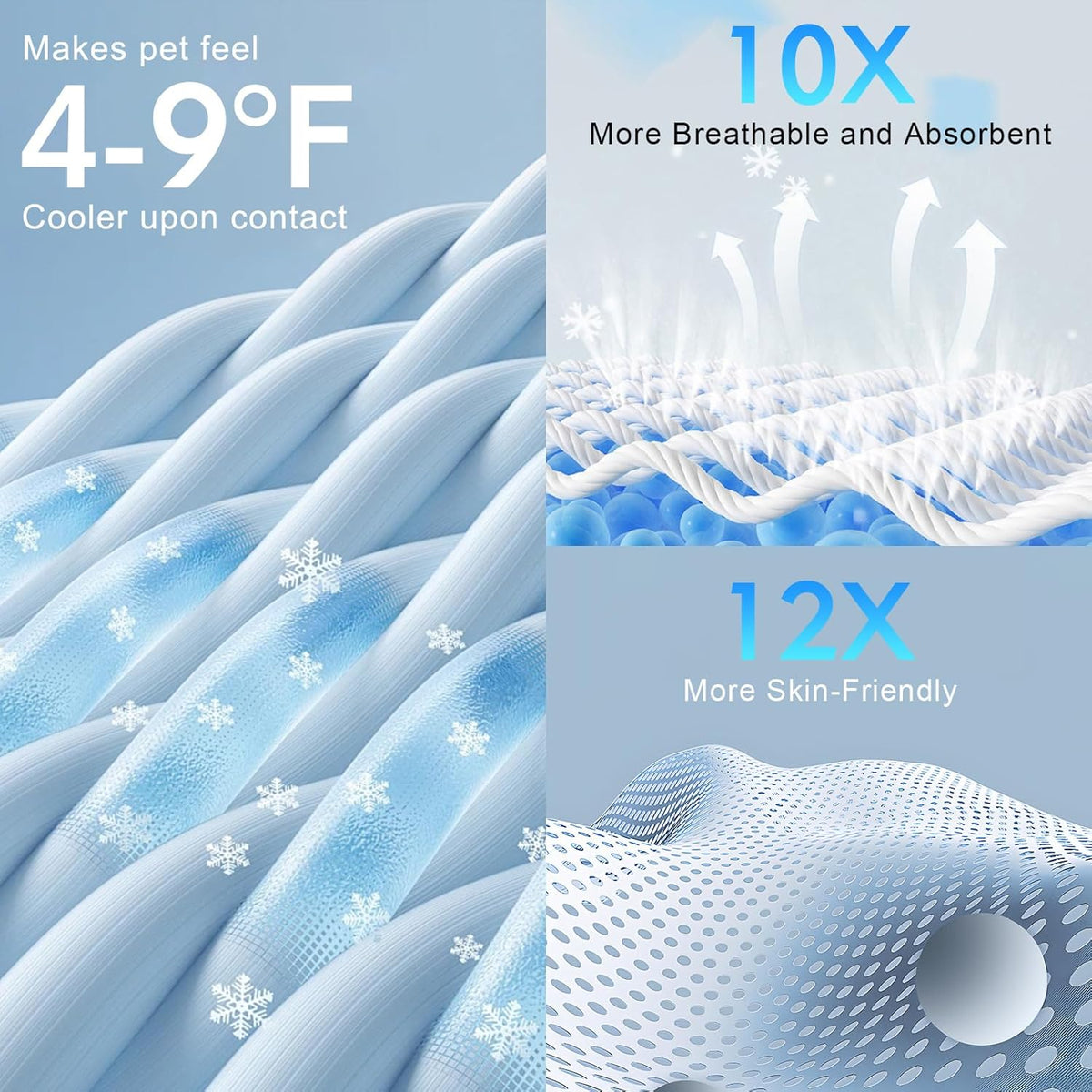 BEAUTYZOO Upgraded Dog Self Cooling Mat Ice Silk Chill Pads for Small Medium Large Dogs Summer Reusable Pet Training Pad Absorbent Non Slip Mat for Kennels, Crates & Beds,X Large 28IN x 47IN