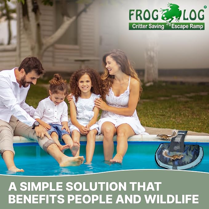 SWIMLINE HYDROTOOLS Frog Log - Small Animal Saving Escape Ramp for Pools & Spas - Heavy Duty Material Pool Critter Escape Ramp - Reduces Maintenance - Camo