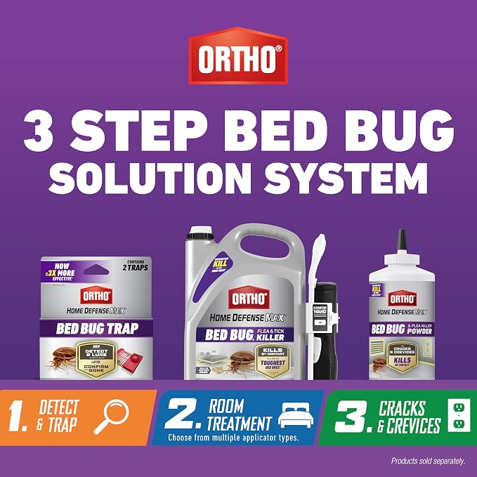 Ortho Home Defense Max Bed Bug, Flea and Tick Killer with Comfort Wand - Ready To Use Insect Spray for Home, Kills Bed Bug Eggs, Fleas & Ticks, 1 gal.