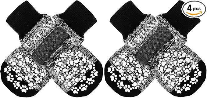 EXPAWLORER Anti Slip Dog Socks to Prevent Licking Paws, Dog Shoes for Hot Pavement, Dog Booties for Small Medium Large Senior Dogs, Traction Control Boots & Paw Protectors for Hardwood Floors