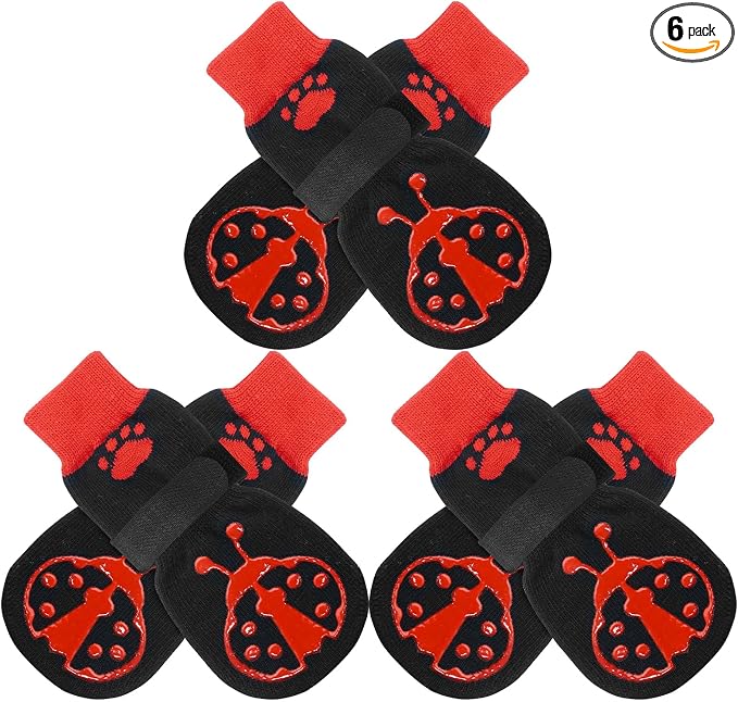 EXPAWLORER Anti Slip Dog Socks to Prevent Licking Paws,Winter Dog Boots & Paw Protectors,Dog Booties for Hardwood Floors with Grippers,Dog Shoes for Hot/Cold Pavement Small Medium Large Senior Dog