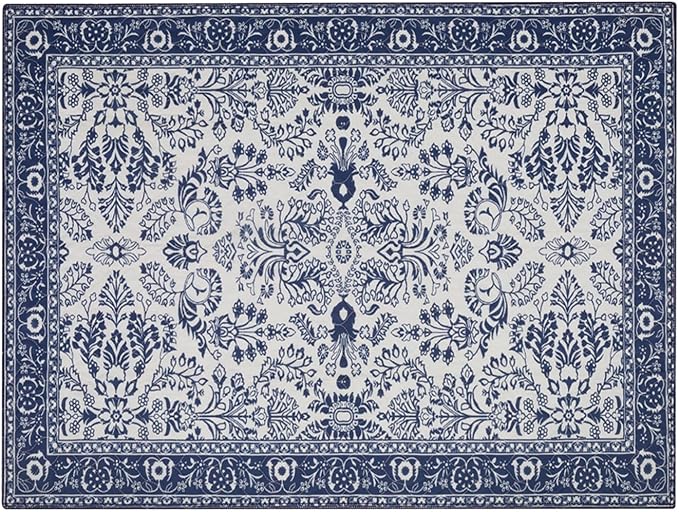 Lovewag Cat Litter Mat, Litter Box Mat, Indigo Garden, 36x48, 2 Pack | Washable litter mat cover, kitty litter mat & cat mat for litter box, litter trapping mat, prevents tracking, multi-cat