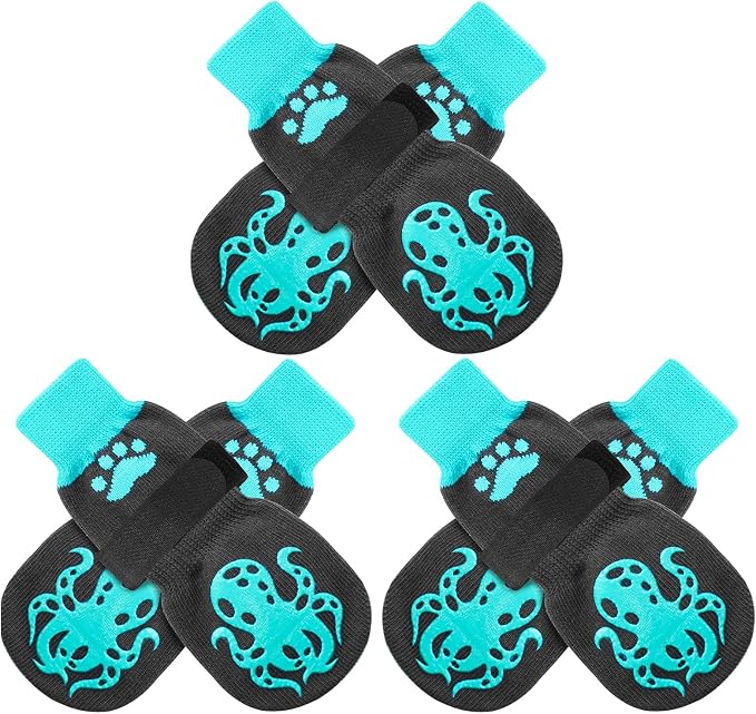 EXPAWLORER Anti Slip Dog Socks to Prevent Licking Paws,Winter Dog Boots & Paw Protectors,Dog Booties for Hardwood Floors with Grippers,Dog Shoes for Hot/Cold Pavement Small Medium Large Senior Dog