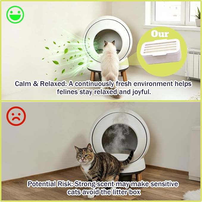 4Pcs Deodorant for PetSafe ScoopFree SmartSpin Self-Cleaning Cat Litter Box, Cat Friendly Natural Plant-Based Odor Suppression
