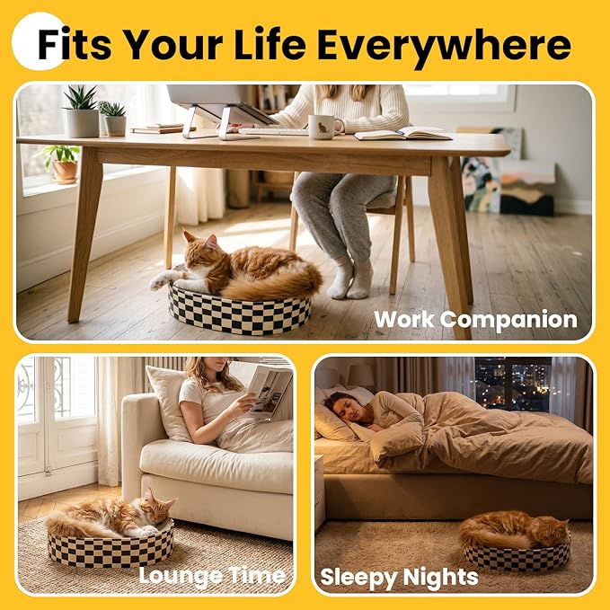 Conlun Oval Cat Scratcher Bed | Scratching Bowl Lounge for Cats | Large | Corrugated Cardboard Pad | Concave Shape | No Mess Enclosed Base | Serves as Couch Furniture Protector