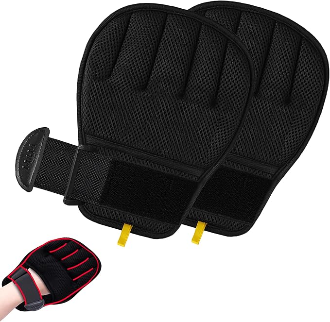 MMGOPET Pet Hair Remover Glove for Cats & Dogs, Patented Adjustable Strap, Reusable Five-Finger Grooming Glove, Non-Slip Fit, Removes Pet Hair from Couch, Carpet, Laundry & Car Seat, 2Pcs