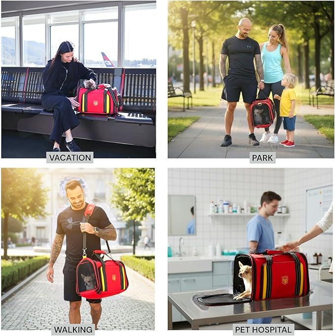 MY LEGACY Expandable Pet Carrier with Wheels & Matching Leash – Airline Compliant Cat & Small Dog Carrier, Fits Under Most Airplane Seats for In-Cabin Travel, Soft-Sided Collapsible, Pets Up to 18 lbs