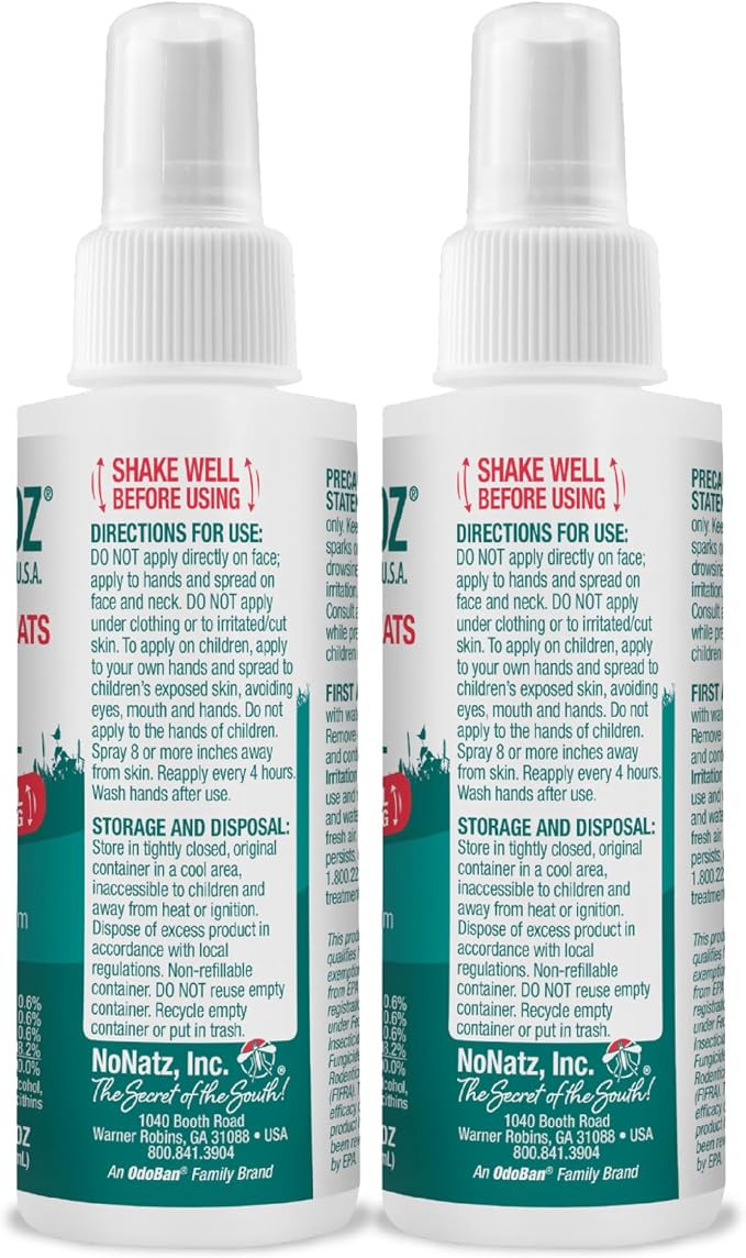 No Mosquitoz Botanical Insect Repellent, DEET-Free, Made with Natural Essential Oils, Non-Greasy Formula, Made in The USA, Woodsy Scent, 4 Ounce Spray Bottle