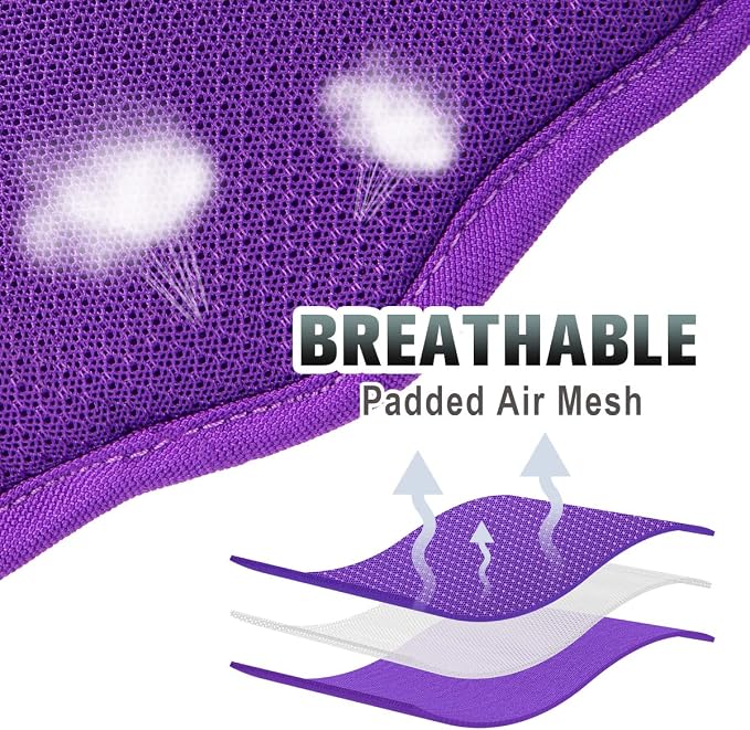 BARKBAY No Pull Dog Harness Large Reflective Dog Harness with Front Clip and Easy Control Handle for Walking Training Running with ID tag Pocket(Purple,XL)
