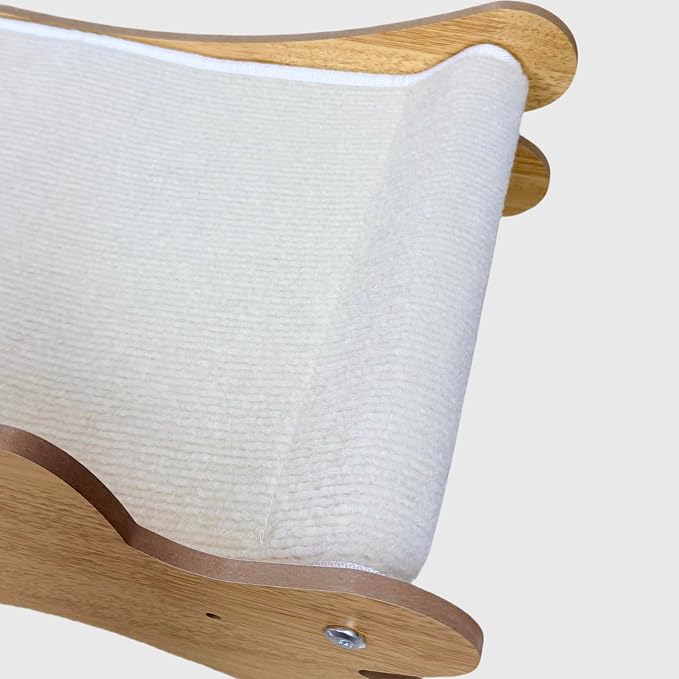 Wooden Cat Lounge Chair with Sisal Scratchable Ropes, Cute Cat-Shaped Raised Elevated Cat Bed & Sofa, Heavy Duty Indoor Kitty Scratcher Couch for Sleeping & Playing