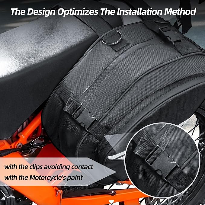 Motorcycle Saddlebags Compatible with Dirt Bike, Dual Sport Motorcross, Motorbike, Racing Mountain Off-Road, Waterproof Motorcycle Bag with Rain Covers (Upgrade 24L)