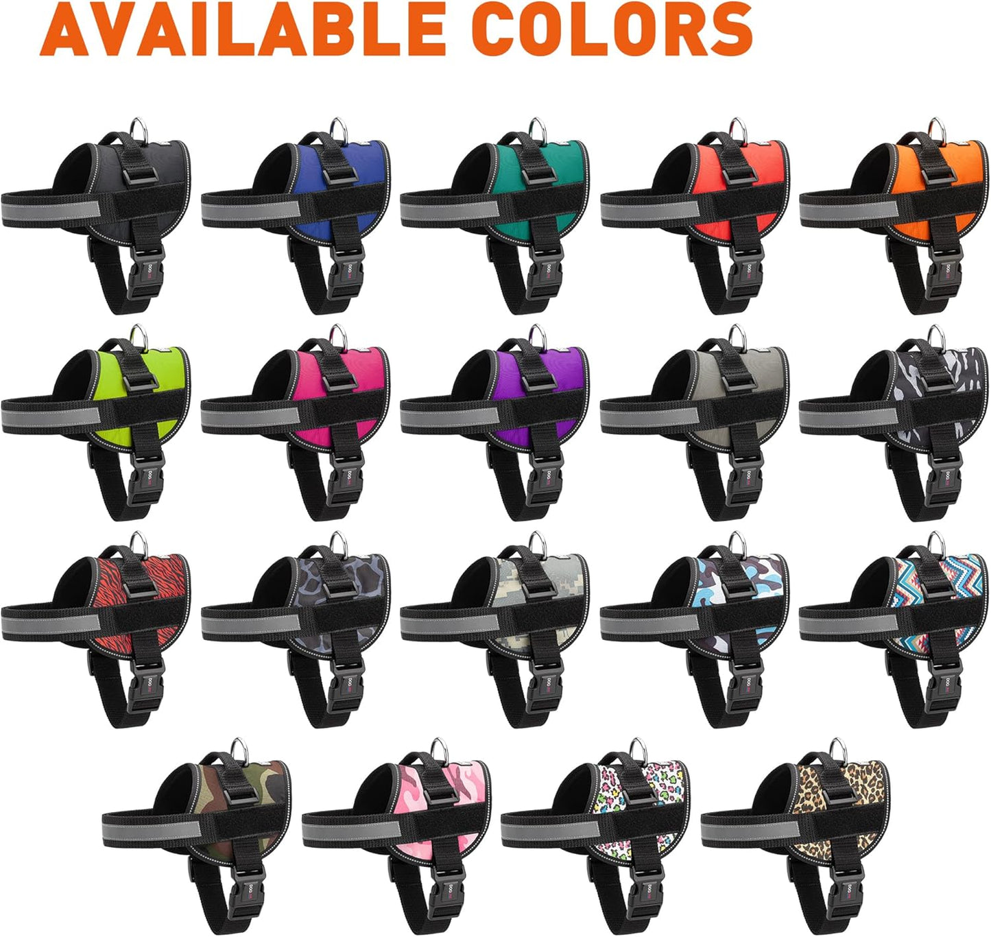 Dogline Dog Harness, Reflective No-Pull Adjustable Vest with Handle, Breathable No-Choke Harness for Small, Medium or Large Dogs Room for Patches Girth 27 to 34 in Pink Camo