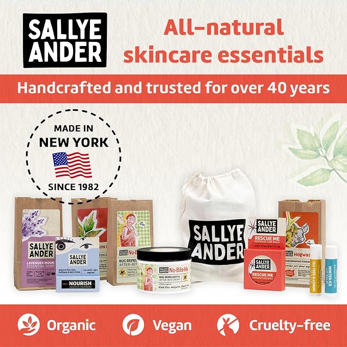 SALLYEANDER No Bite Me Natural Bug & Insect Repellent Lotion - DEET-Free Anti-Itch Cream - Safe for Kids, Infants & Adults - Repels Mosquitoes, Black Flies, and Fleas - Made in USA, 8oz