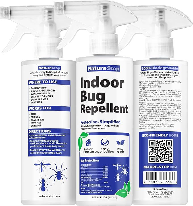 Indoor Bug Repellent Spray (16oz) | Protects Indoor Spaces, Pet & Family Friendly, Plant-Based Active Ingredients, For Kitchens & Living Areas, Indoor Use