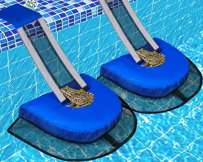 Pool Animal Escape Ramp Frog-Saver-Log - for 2Pcs Swimming Pools Wildlife Rescue Device,Durable Above Ground Pool Critter Ramp, Prevent Drowning with Easy Install, Pool Safety,Reusable (Blue-2Pack)