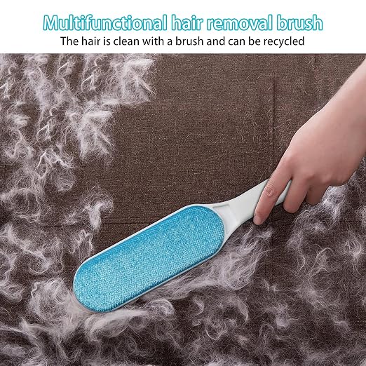 2 Pack Furniture Lint Remover Brushes, Double Sided Self Cleaning Loose Hair Catcher for Pet, Hair Cleaner for Clothes, Sofa, Carpet