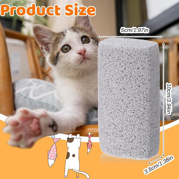Yolev 2 Pcs Pet Hair Remover Grey Pumice Stone for Dog Cat Tool Fur Removal Cleaning Block Remover Stone for Car Interior Furniture Bedding Carpet（3.94 x 1.97 x 1.38in）