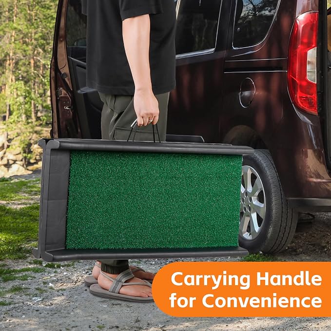 61 Inches Folding Dog Ramp for Cars Trucks SUVs Portable Pet Ramps for Large Dogs Non-Slip Stairs Step Ladder with Raised Siderails and Carrying Handle