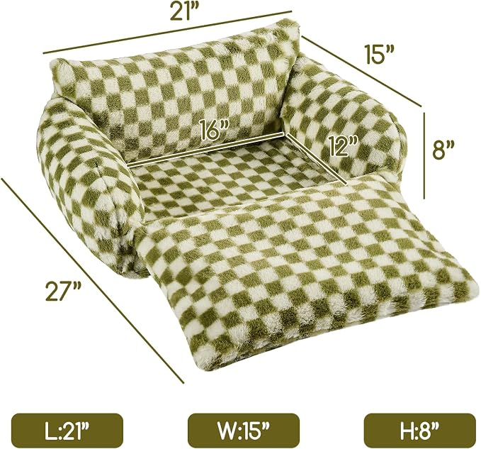 Hollypet Cat Bed Small Dog Orthopedic Couch Beds for Pets up to 13 lbs | Fluffy Multifunctional Double-Layer Warming Kitten Pet Couch Orthopedic Beds with Machine Washable Cover and Non-Slip Bottom