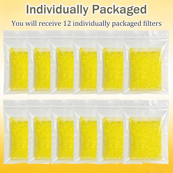 12 Packs Cat Litter Deodorizer Refills Compatible with Whisker OdorTrap Pod | Odor Eliminator for Self-Cleaning and Traditional Litter Boxes (Lemon)