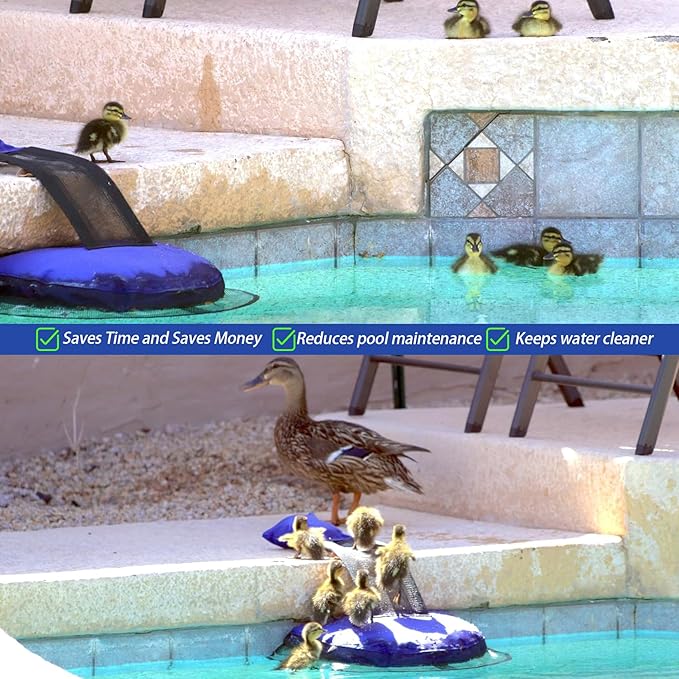 2 Pcs Pool Animal Escape Ramp, Floating Frog Log for Pool & Spa – Small Animal Rescue Platform, Prevents Drowning, Easy Install Floating Ramp Rescues (Blue)