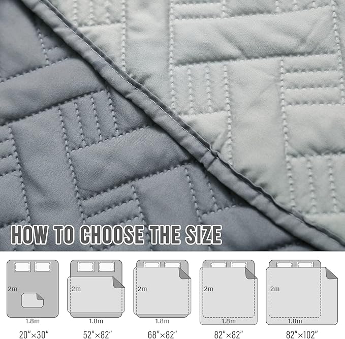 BOCTOPUG Dog Bed Cover for Pets - Blankets Rug Pads for Couch Protection Waterproof Bed Covers Dog Blanket Furniture Protector Reusable Changing Pad (Dark Grey+Light Grey, 20"x30")