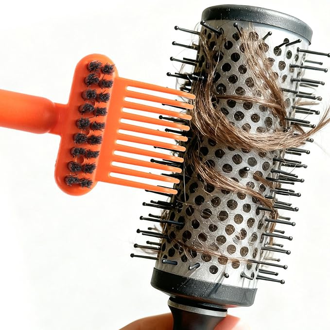 2pcs 2-in-1 Comb Cleaner with Pick and Bristles, Hair Brush Cleaner Tool Hairbrush Cleaning Rake for Home Salon Travel Use Effectively Clear Hair Dust Grease and Dirt
