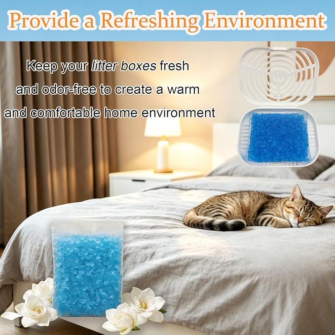 12 Packs Cat Litter Deodorizer Refills Compatible with Whisker OdorTrap Pod | Odor Eliminator for Self-Cleaning and Traditional Litter Boxes (Gardenia)
