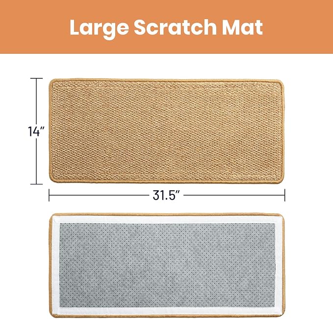 Extra Large 31.5" Cat Scratcher Bed & Mat Set | Cat Scratch Pad&Bed – Cat Wall Scratcher Protects Sofas and Furniture – Ideal for Indoor Cats to Scratch and Rest