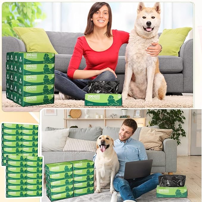 Sherr 80 Rolls of Dog Poop Waste Bags (200 Per Roll) Thick Pet Trash Bag Leak Proof Dog Cleanup for Poop Plastic Pet Waste Station Carrier for Home Park Outdoor Walking Doggie Cat Supplies