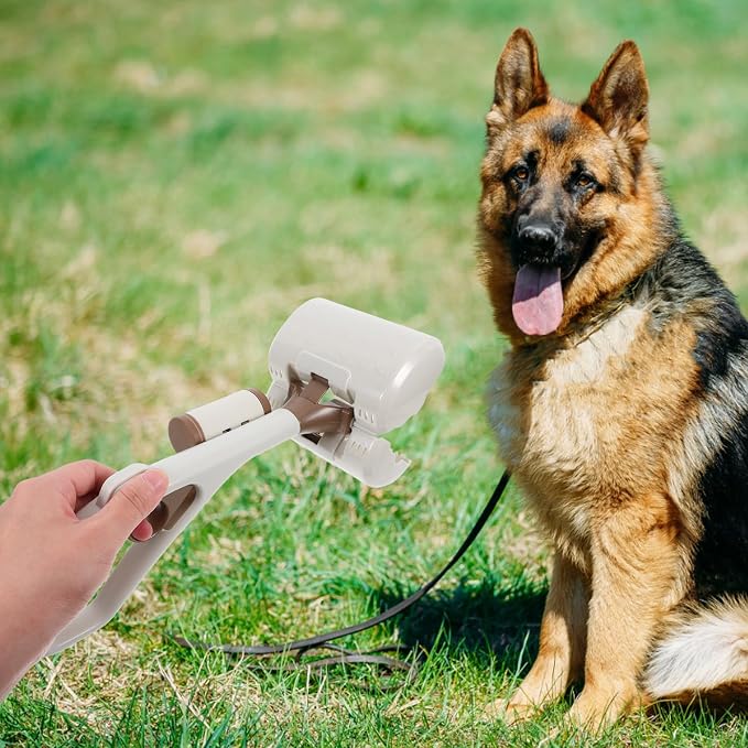 Veemoon Heavy Duty Dog Poop Scooper with Long Handle and Abs Material, Versatile Pet Waste Picker for Outdoor Activities and Neighborhood Use, User-Friendly Pooper Scooper for Small