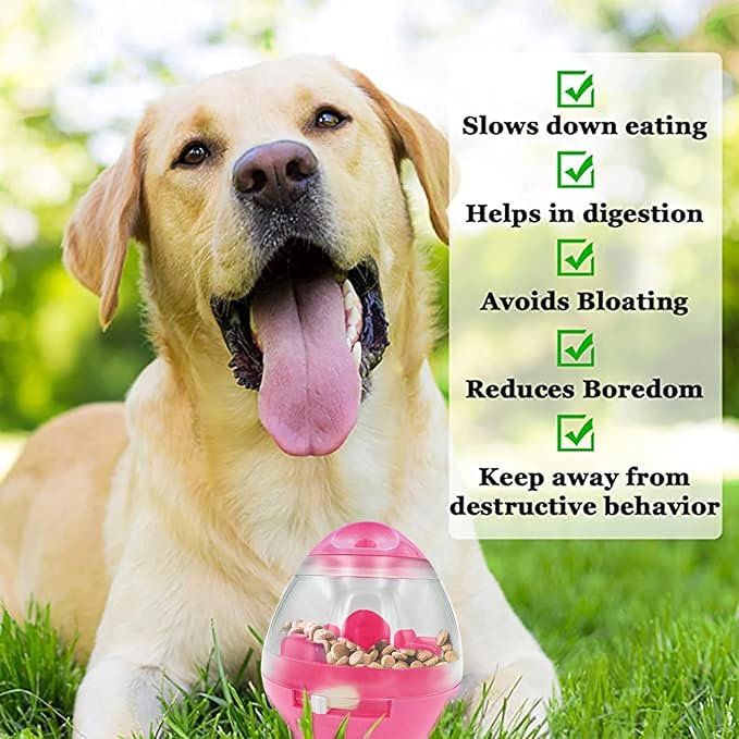 SunGrow Puppy, Small Dog Breeds, and Pocket Pet Treat Ball, Boredom Buster Ends Naughty Chewing and Bloat, Encourages Exercise, Interactive Puzzle Feeder Ideal for Rabbits, Rats, and Hamsters, 4.6”