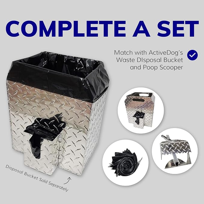 ActiveDogs Heavy Duty Dog Poop Bags, 5 Gallon Bucket Trash Bags, 12PK | Fits Dog Poop Trash Can, Dog Poop Bucket, And 5 Gallon Bucket Trash Bags For Everyday Pet Waste Disposal