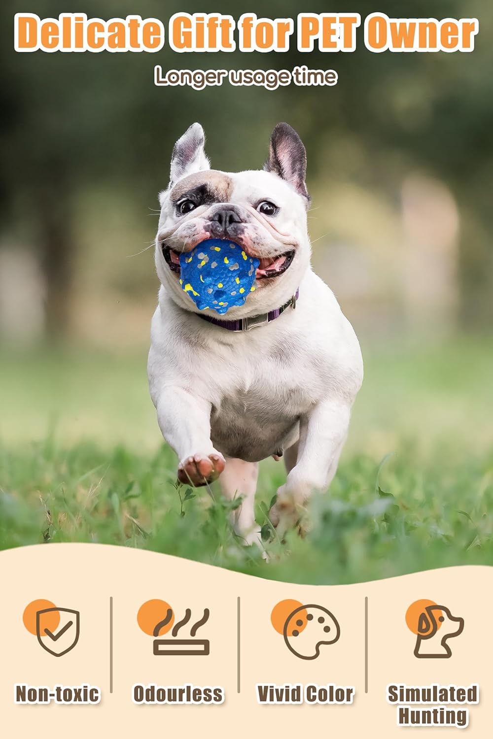 3.7'' Dog Balls for Dogs Aggressive Chewers Indestructible Tennis Durable Bouncy Interactive Dog Toy for Fetch Game Floating Balls (Grey Large)