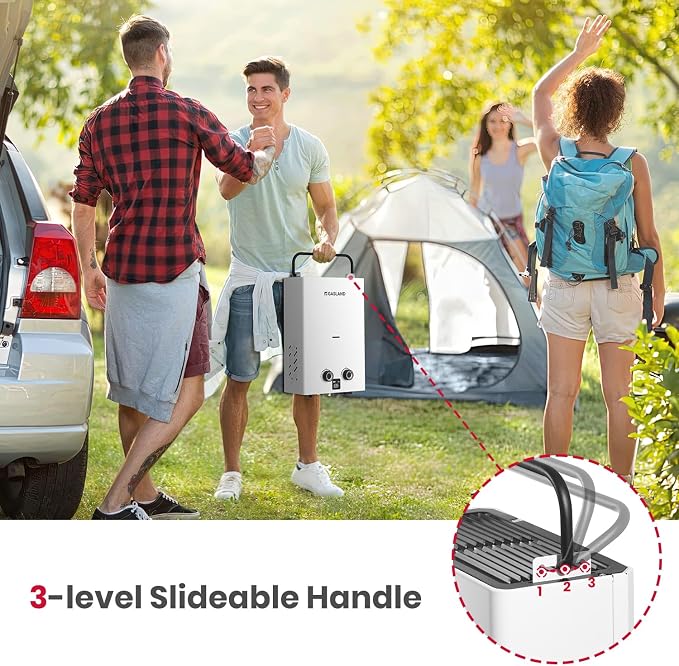 GASLAND Goshower 2.64GPM Outdoor Propane Tankless Water Heater 10L, Compact Portable Hot Water heater with Pump & Pipe Strainer for Off Grid, Portable Camping Water Heater, 68,000 BTU, G10 Pro