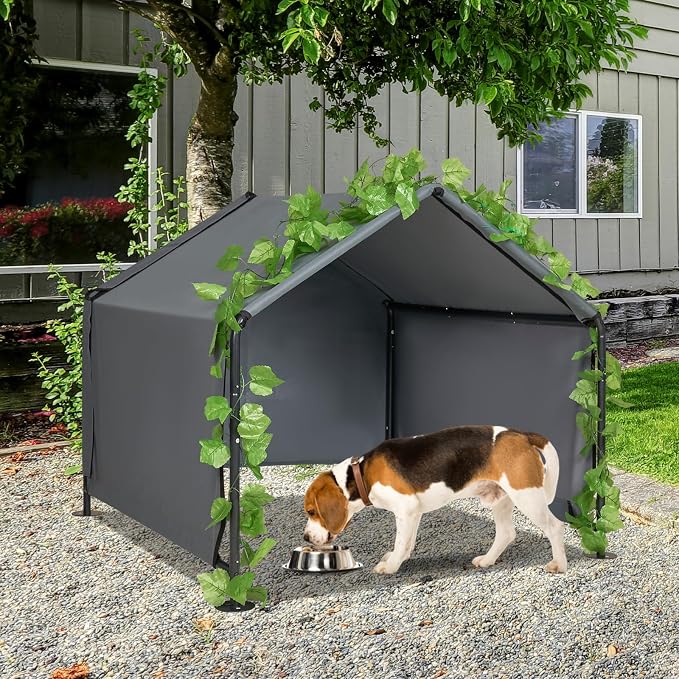 Large Dog Shade for Outside - Outdoor Dog Canopy Pet House Dog Tent Shelter | 4 x 4 x 3.3 ft Dog Tent with Upgraded Doors, Outside Sun Rain Snow Canopy Pet House for Dogs, Dog House for Small Animals