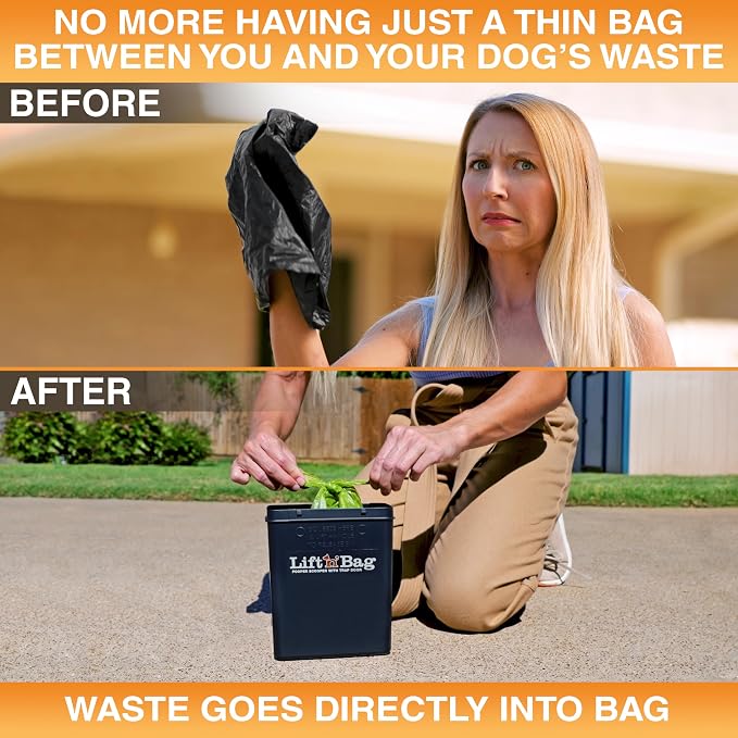 Neater Pet Brands Lift N’ Bag 2.0 Dog Pooper Scooper with Bag Attachment for Small to Large Dogs, New & Improved Design, 15 Refill Bags, Heavy Duty Dog Poop Scooper for Yard & Walks, One-Hand Use