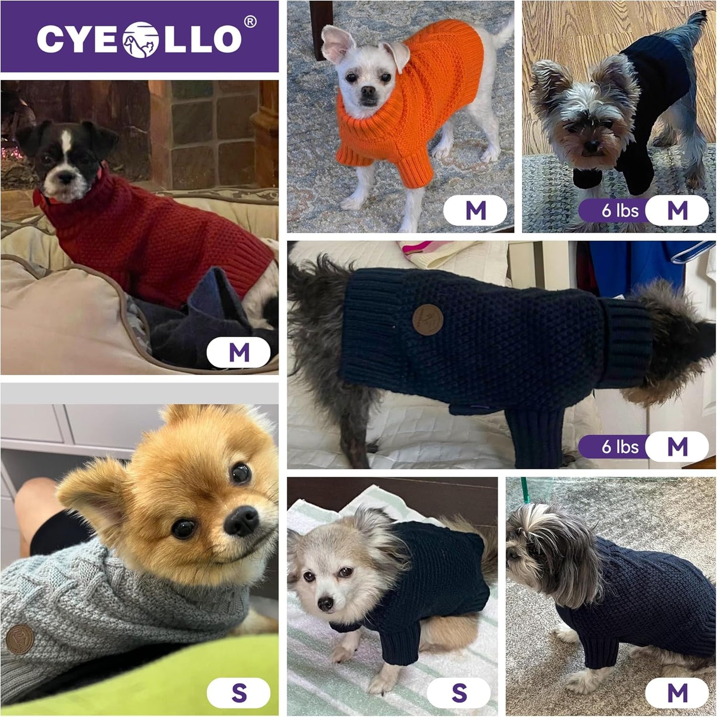 cyeollo Dog Sweater Pullover Turtleneck for Dogs, Classic Knitwear Fall Winter Cold Weather Dog Clothes Warm Pet Apparel Small Medium Large Dog Sweaters, Green S