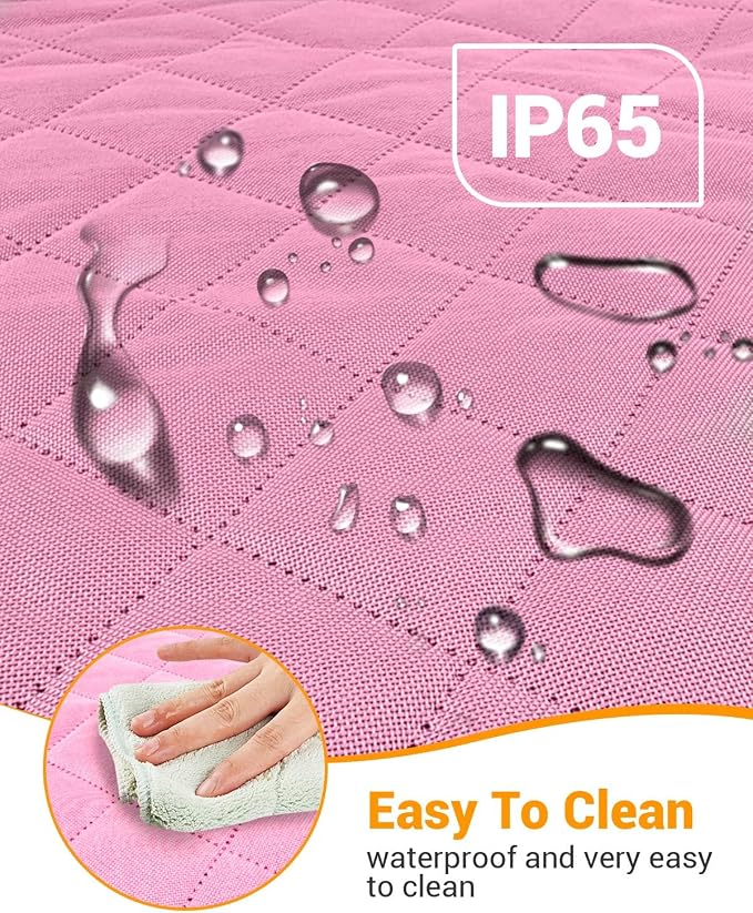 Dog Car Seat Cover, 600D Heavy Dute Car Seat Cover for Dogs Pets, 100% Waterproof Anti-Scratch Nonslip Dog Hammock for Cars, Seat Covers Protector with SeatBelt for Sedan SUV Truck Standard Pink